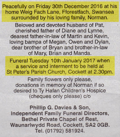 Obituary Norman Hathaway