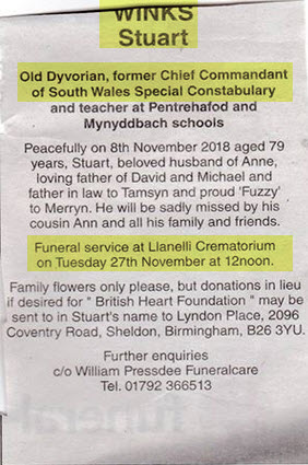 Obituary Stuart Winks