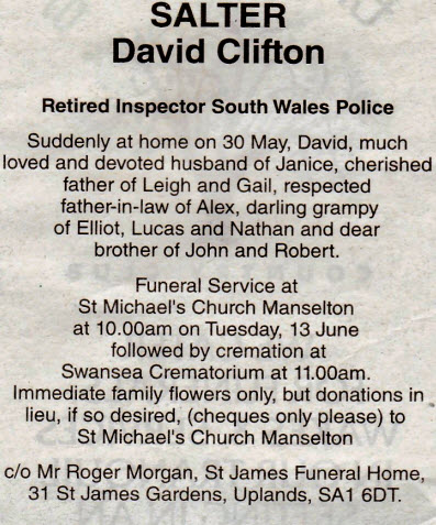 Obituary Dave Salter