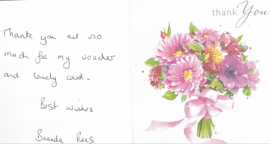 Feedback from Brenda Rees