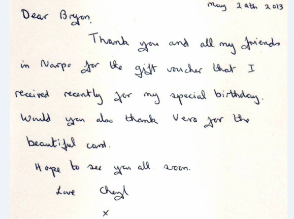 Feedback from Cheryl Taylor