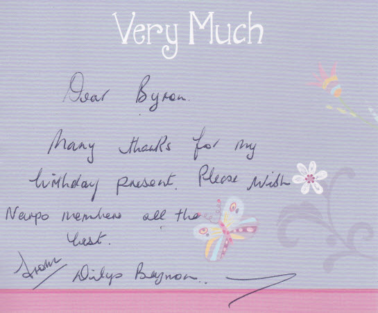 Feedback from Dilys Beynon