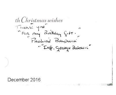 Feedback from Pauline Baldwin