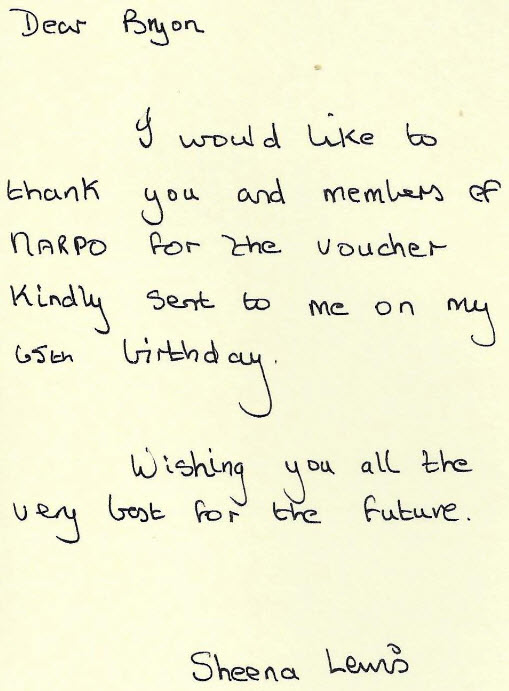 Feedback from Sheena Lewis