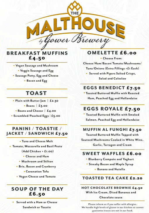 Malthouse Bar Menu